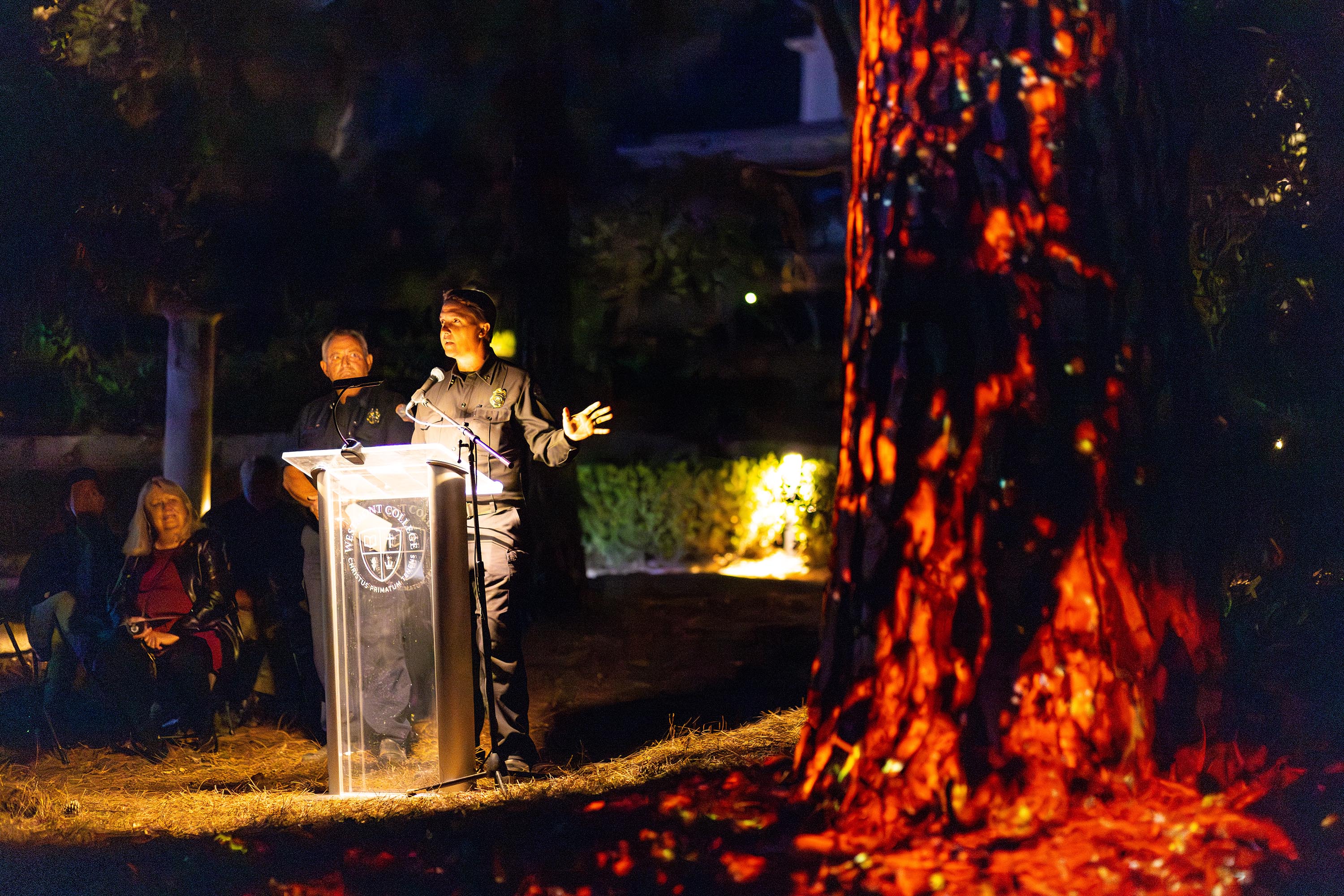 SBFD Aaron Briner speaking at 2025 Ember Trees event.