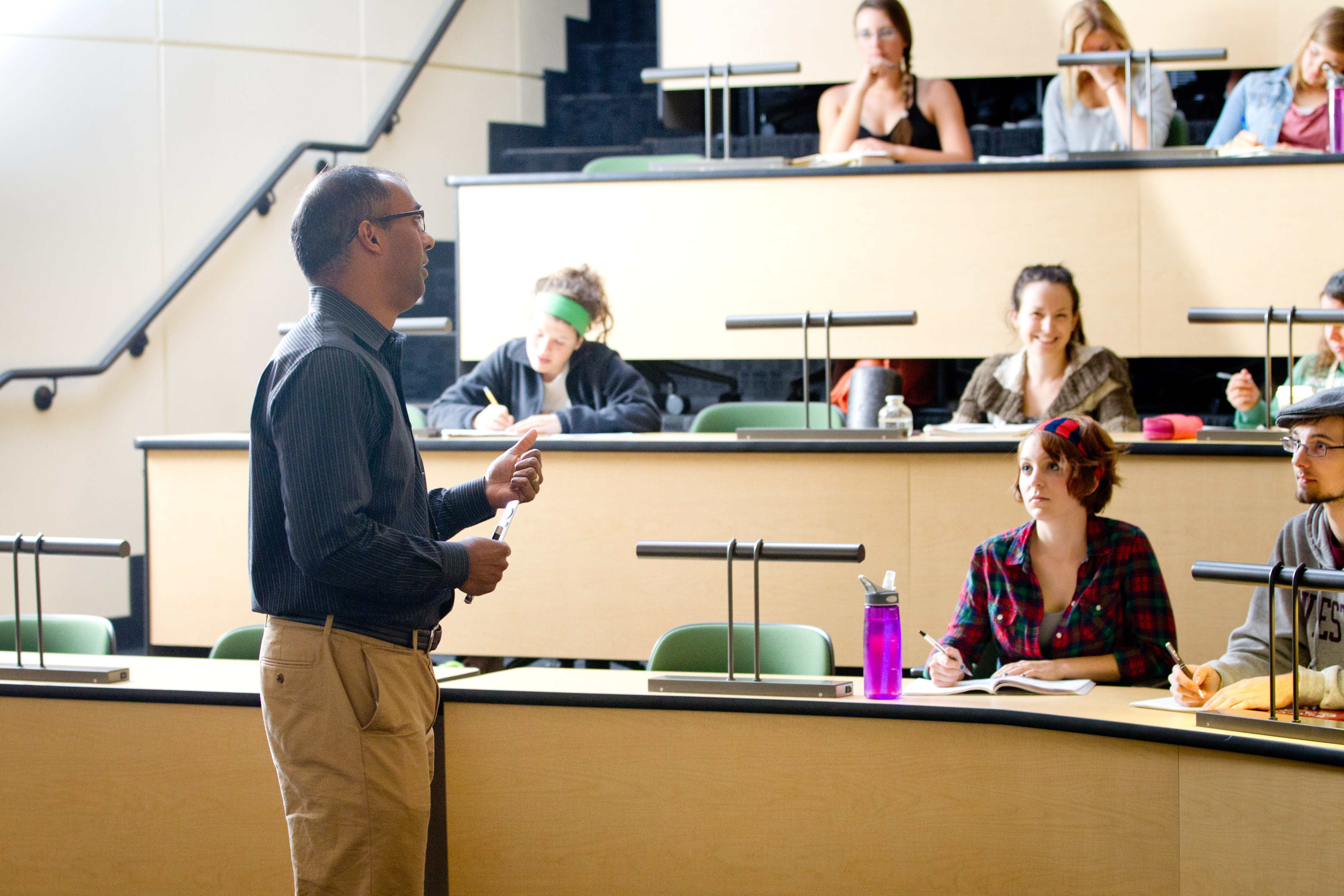 professor teaching in classroom
