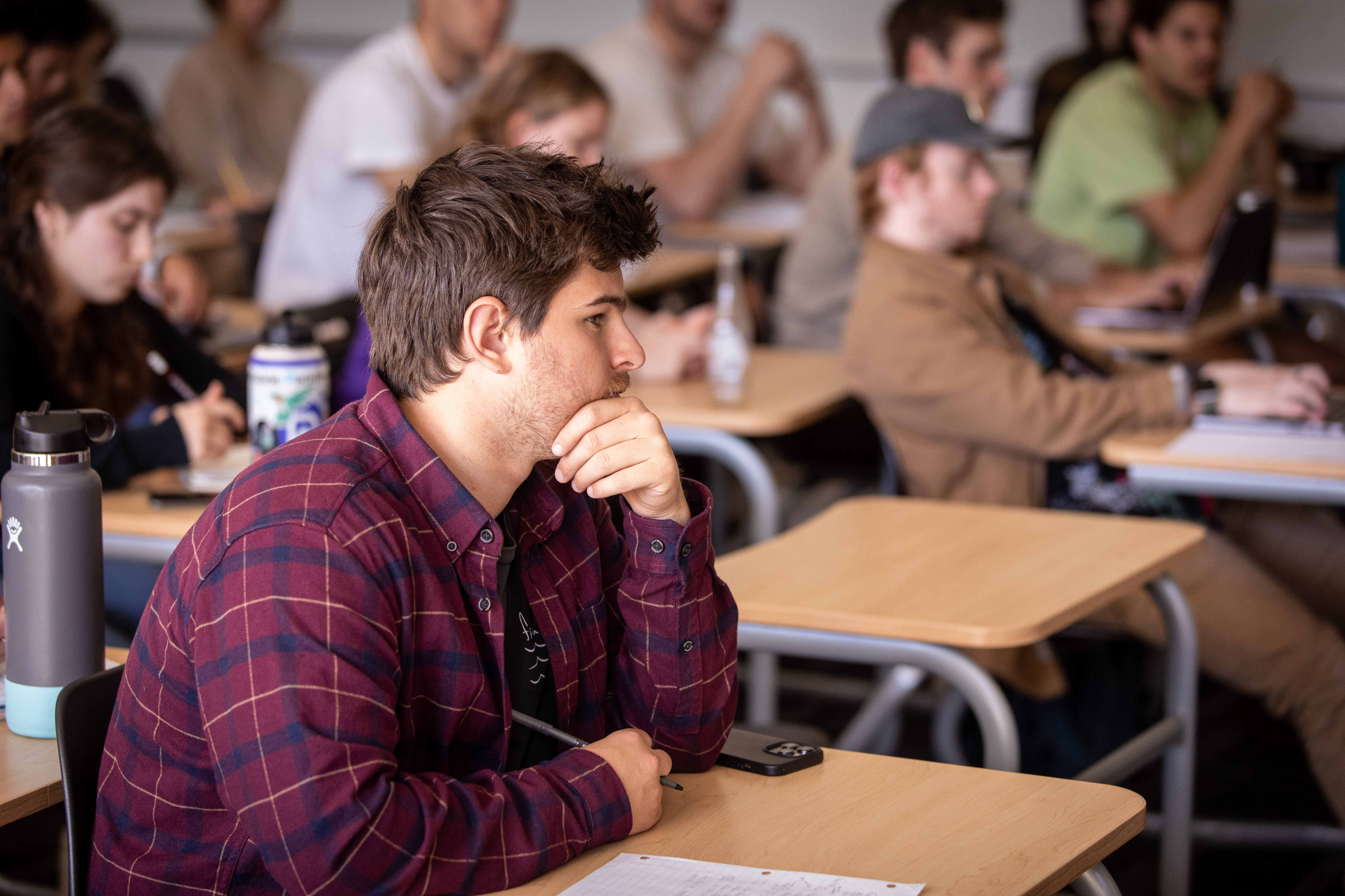 student in classroom