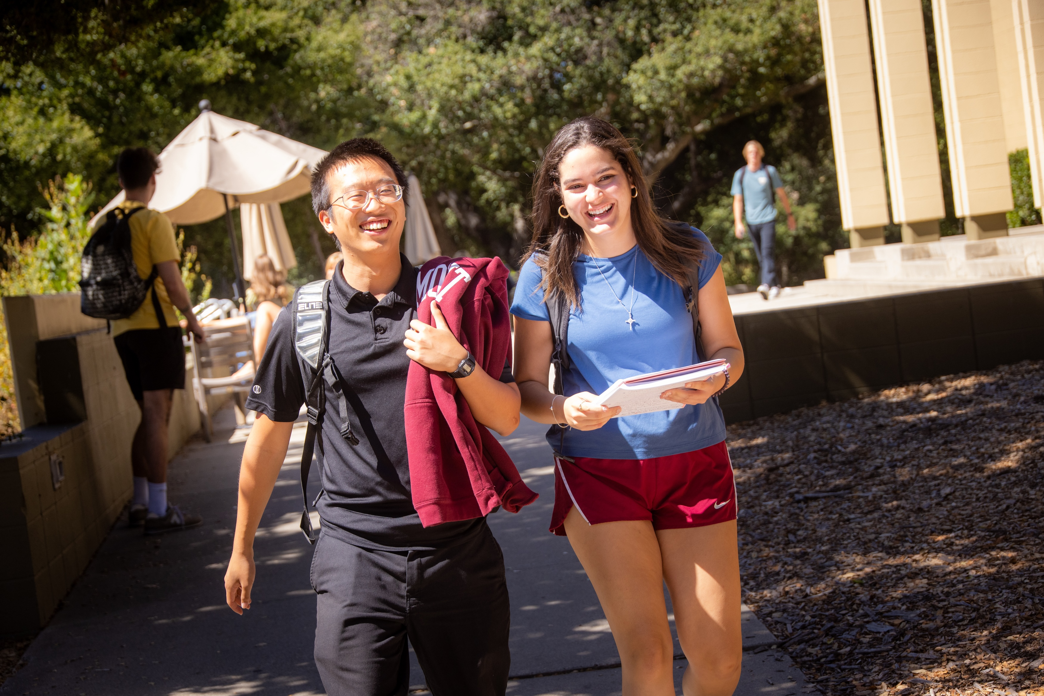 students walking on westmont campus