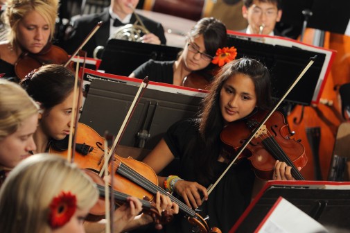 Megan Wong '11 solos during Dvorak’s Romance for Viola and Orchestra