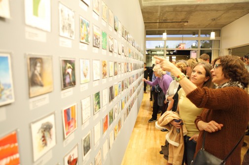 Hundreds of people stood shoulder to shoulder to see the new exhibition at the Westmont Ridley-Tree Museum