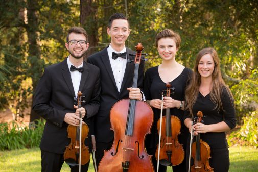 The Westmont Quartet (Quattuor Adipem Mulieres), featuring Issac Kay, Tim Beccue, Katrina Whitman and Sierra Farrar, performs Nov. 20