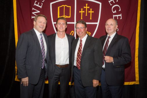 Nate Evans with Gayle D. Beebe, Russell Smelley and Pete Jordano