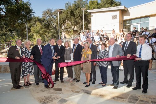 President Beebe and Board of Trustee Chair Peter Thorrington cut the ribbon