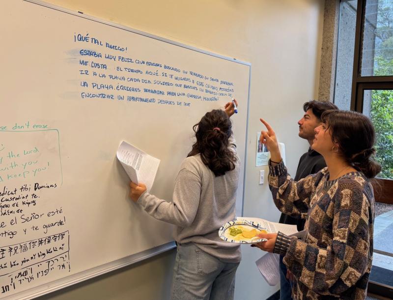 modern languages students studying